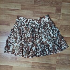 Express brown floral mini skirt a-line size 4